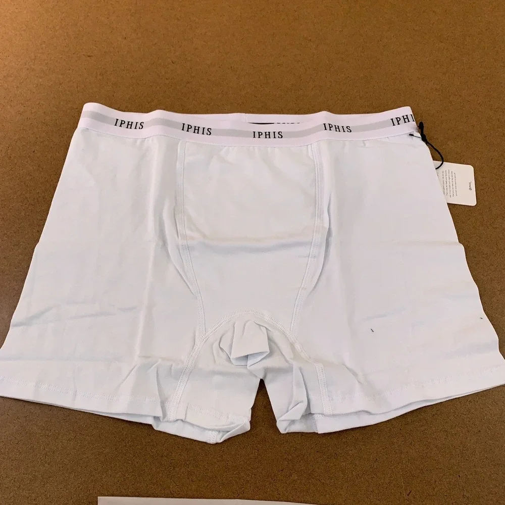 IPHIS Mens Size 2X White Organic Cotton Boxer Brief Underwear NWT